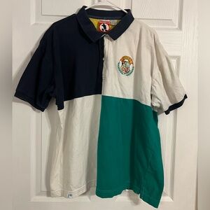 1980s Vintage Mickey Inc Embroidered Short Sleeve Men’s Polo Color Block Shirt